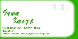 irma kaszt business card